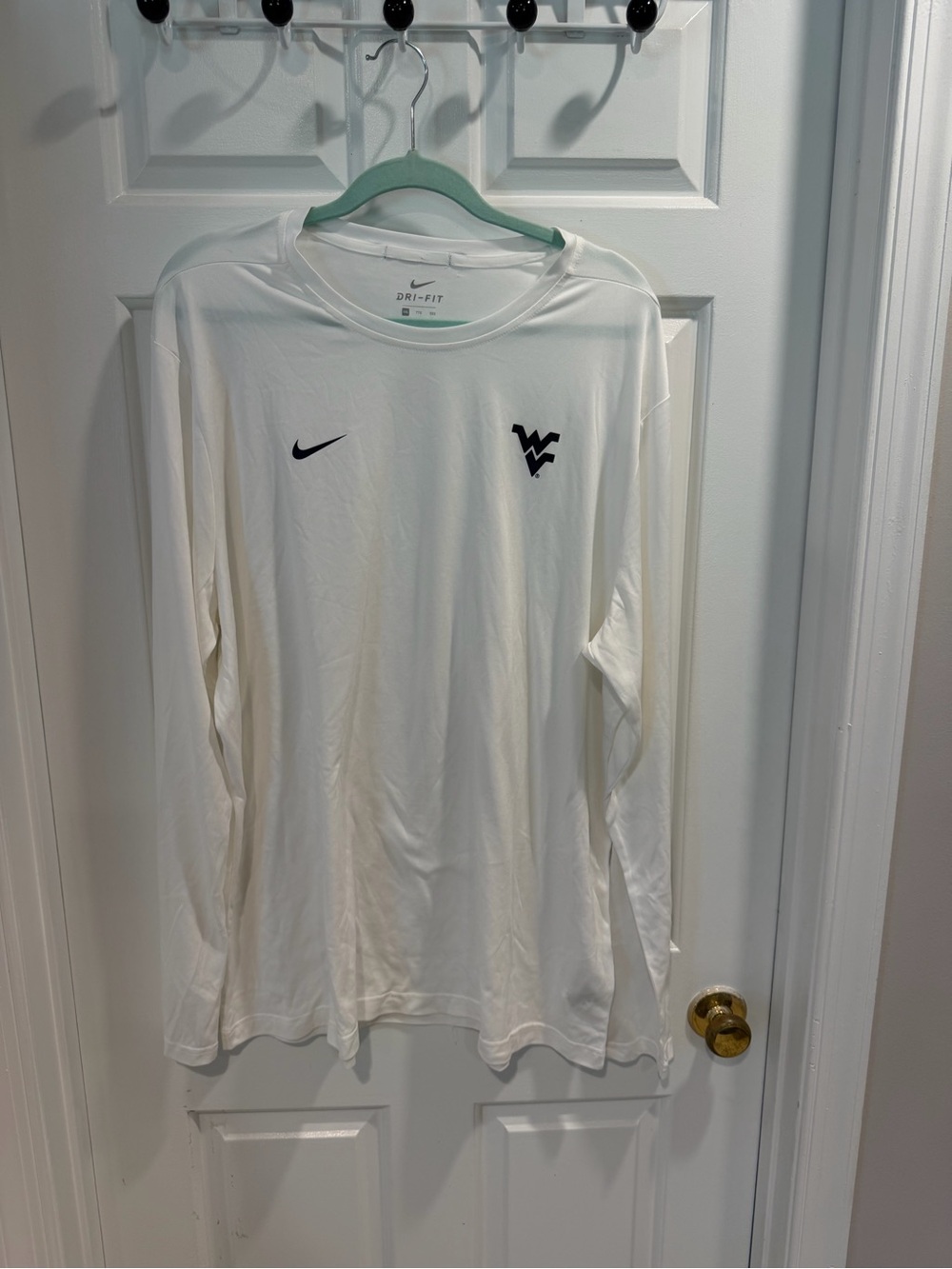 Nike WVU West Virginia White Long-Sleeve Dri-FIT Performance Shirt WV  Sz XXL